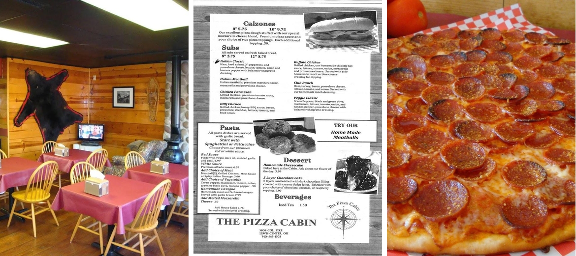 The Pizza Cabin Menu